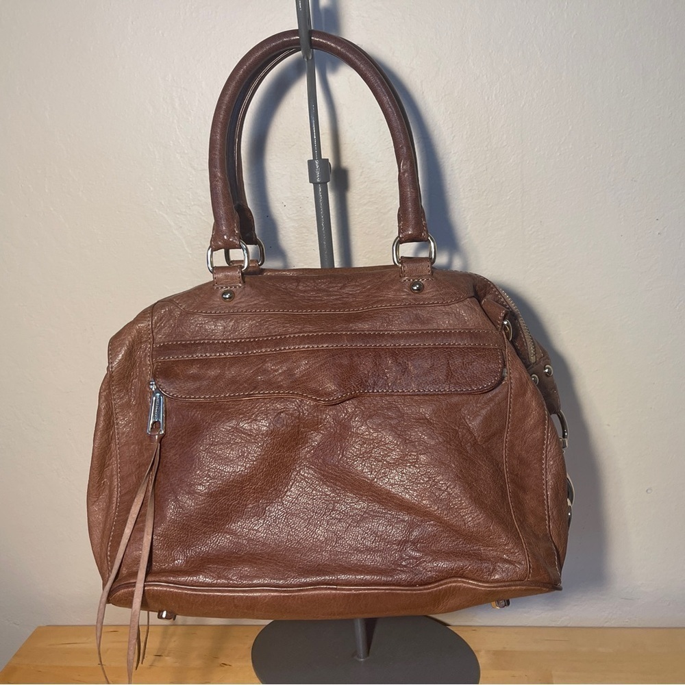 Rebecca Minkoff Morning After Bag M.A.B. Large Leather Satchel Crossbody Brown
